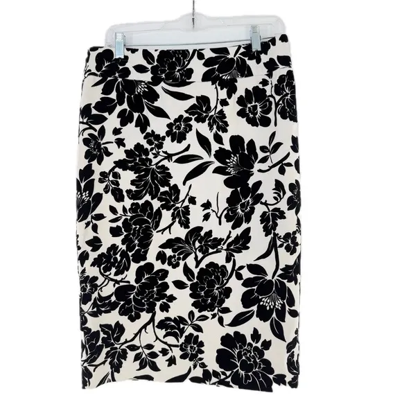 Review Australia Cascade Floral Velvet Flocked Pencil Skirt Size 8 US (12 AU)