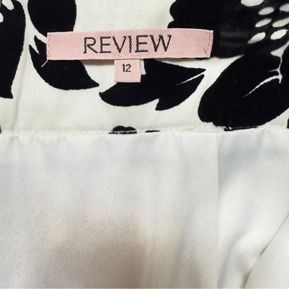 Review Australia Cascade Floral Velvet Flocked Pencil Skirt Size 8 US (12 AU)