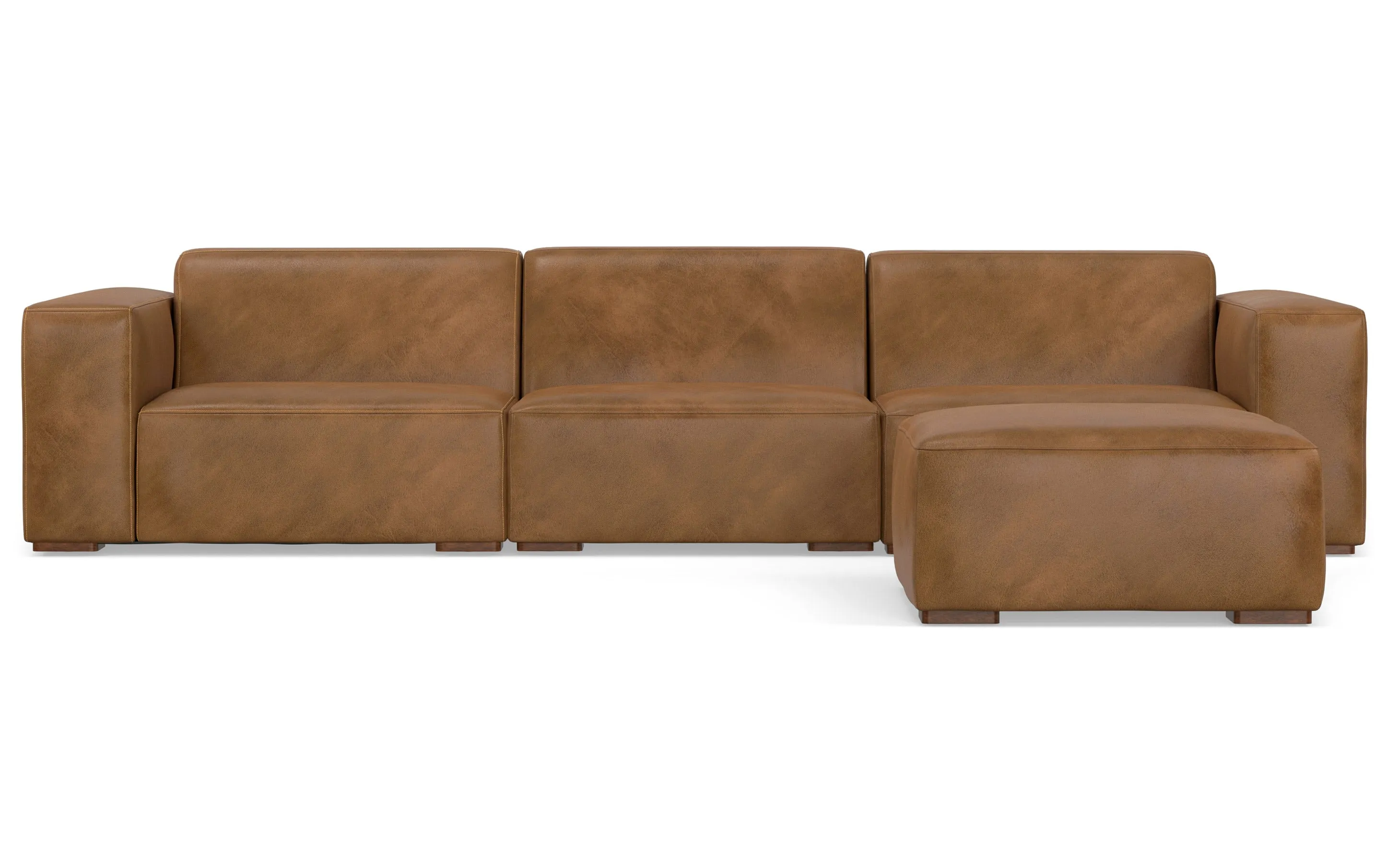 Rex 3 Seater Sofa and Ottoman in Genuine Leather