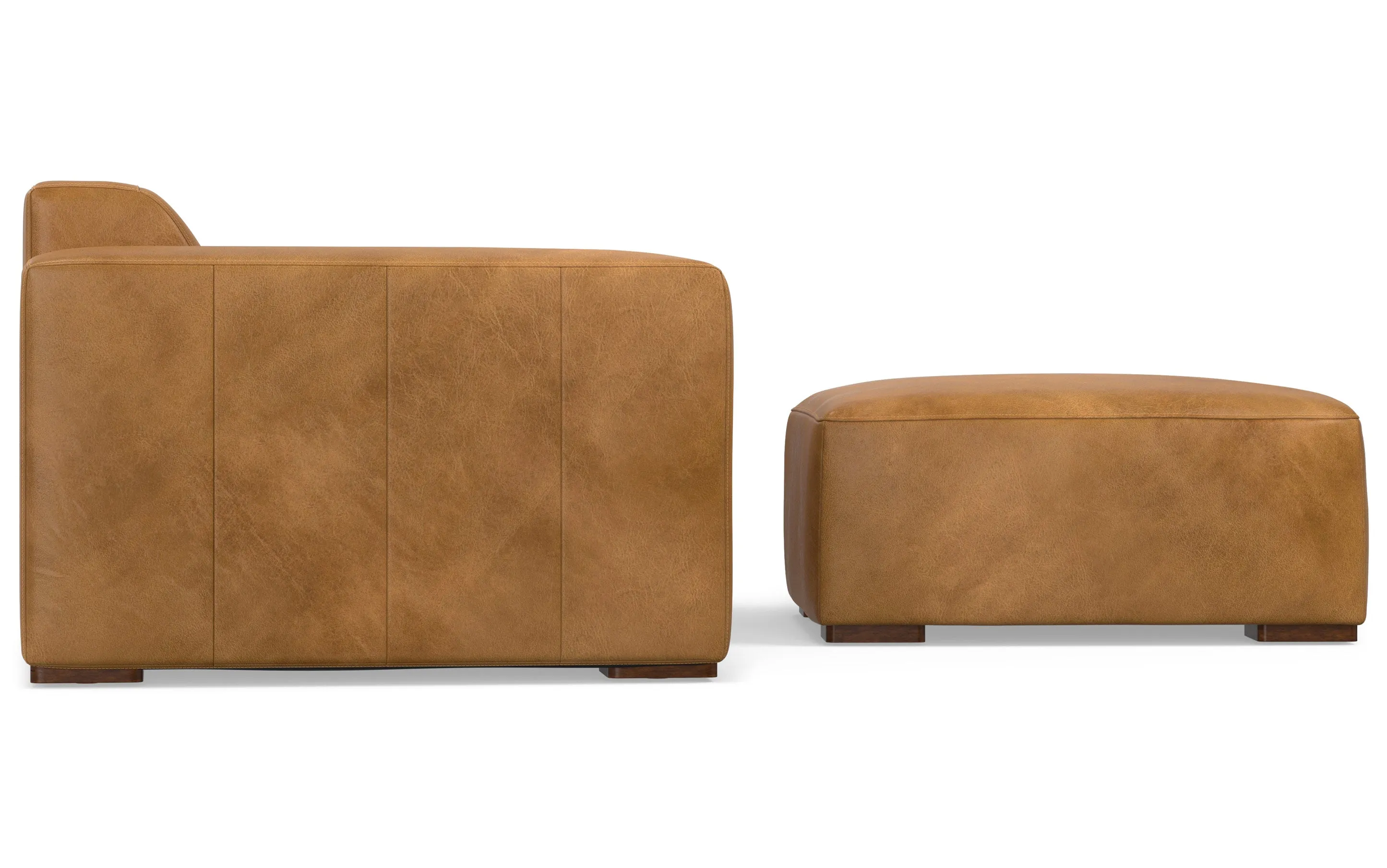 Rex 3 Seater Sofa and Ottoman in Genuine Leather
