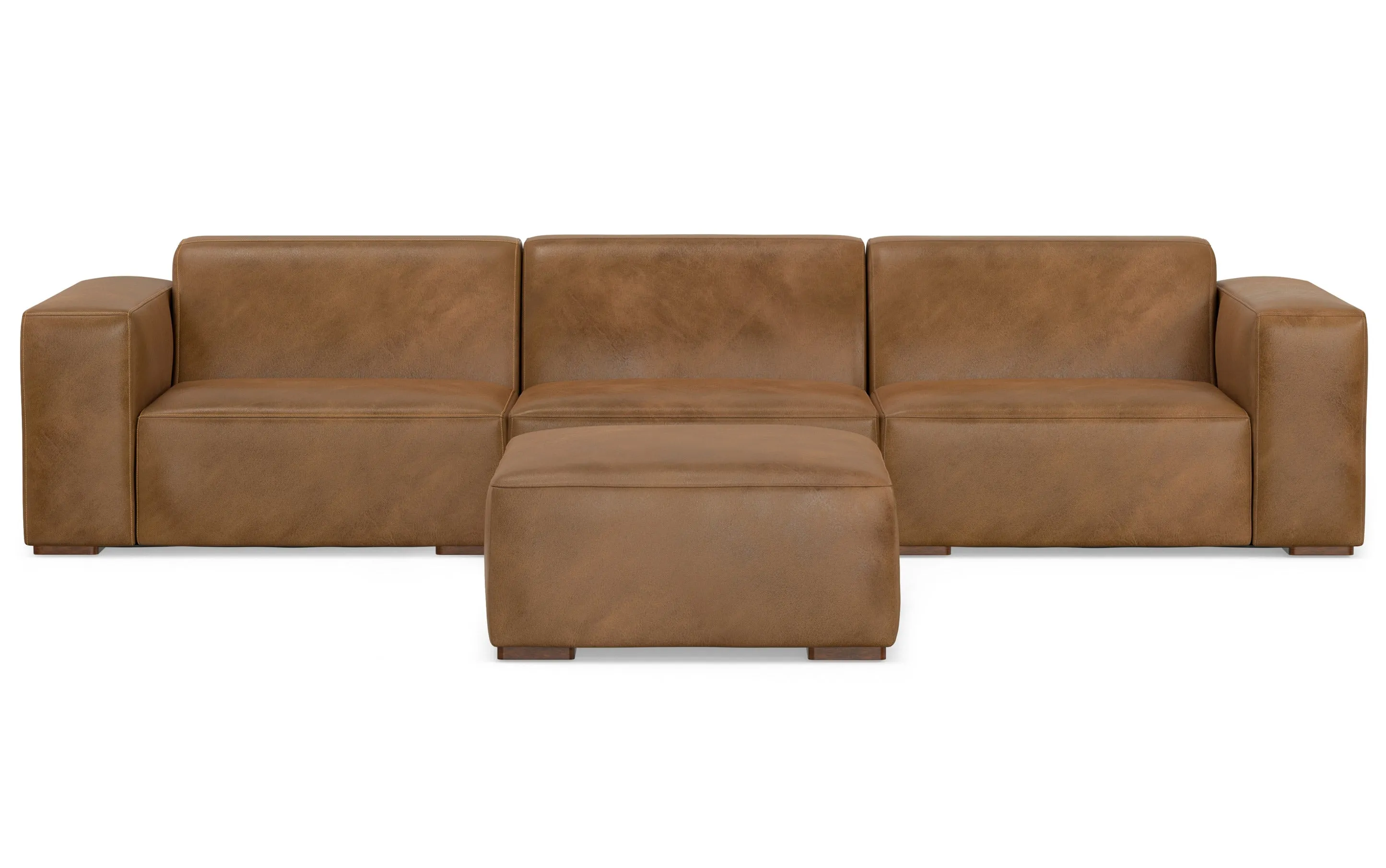Rex 3 Seater Sofa and Ottoman in Genuine Leather