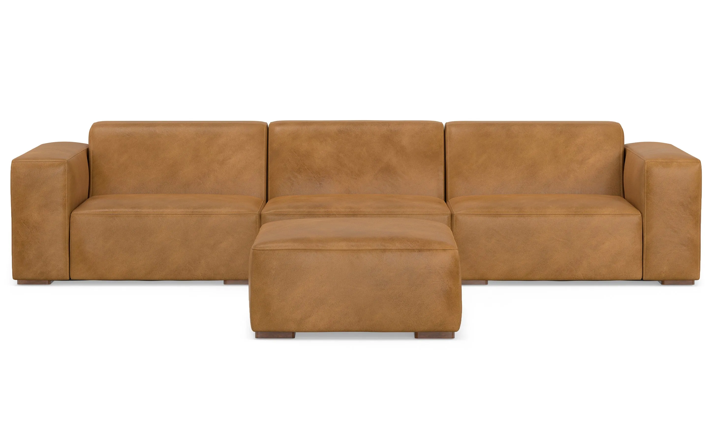 Rex 3 Seater Sofa and Ottoman in Genuine Leather