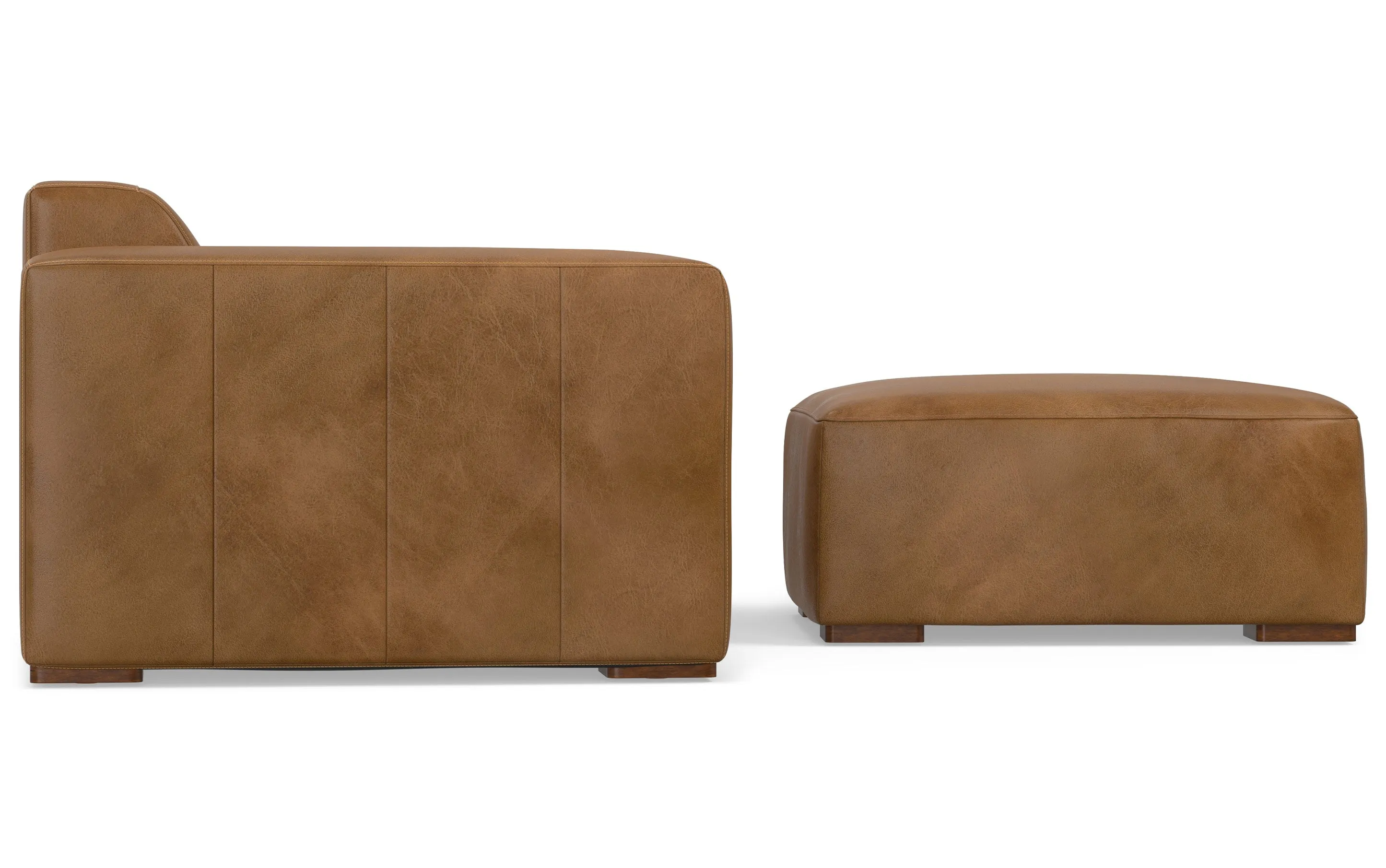 Rex 3 Seater Sofa and Ottoman in Genuine Leather