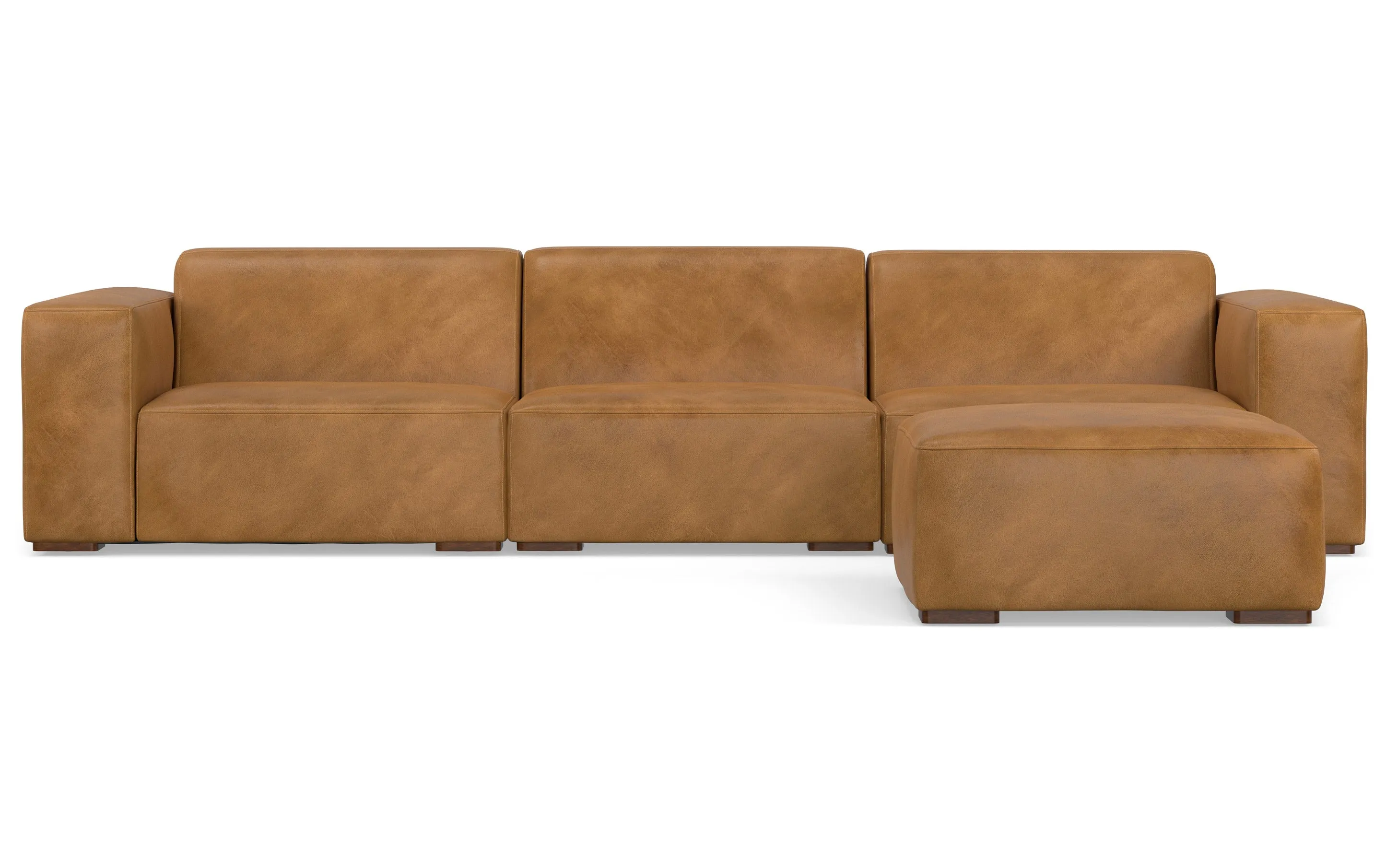 Rex 3 Seater Sofa and Ottoman in Genuine Leather