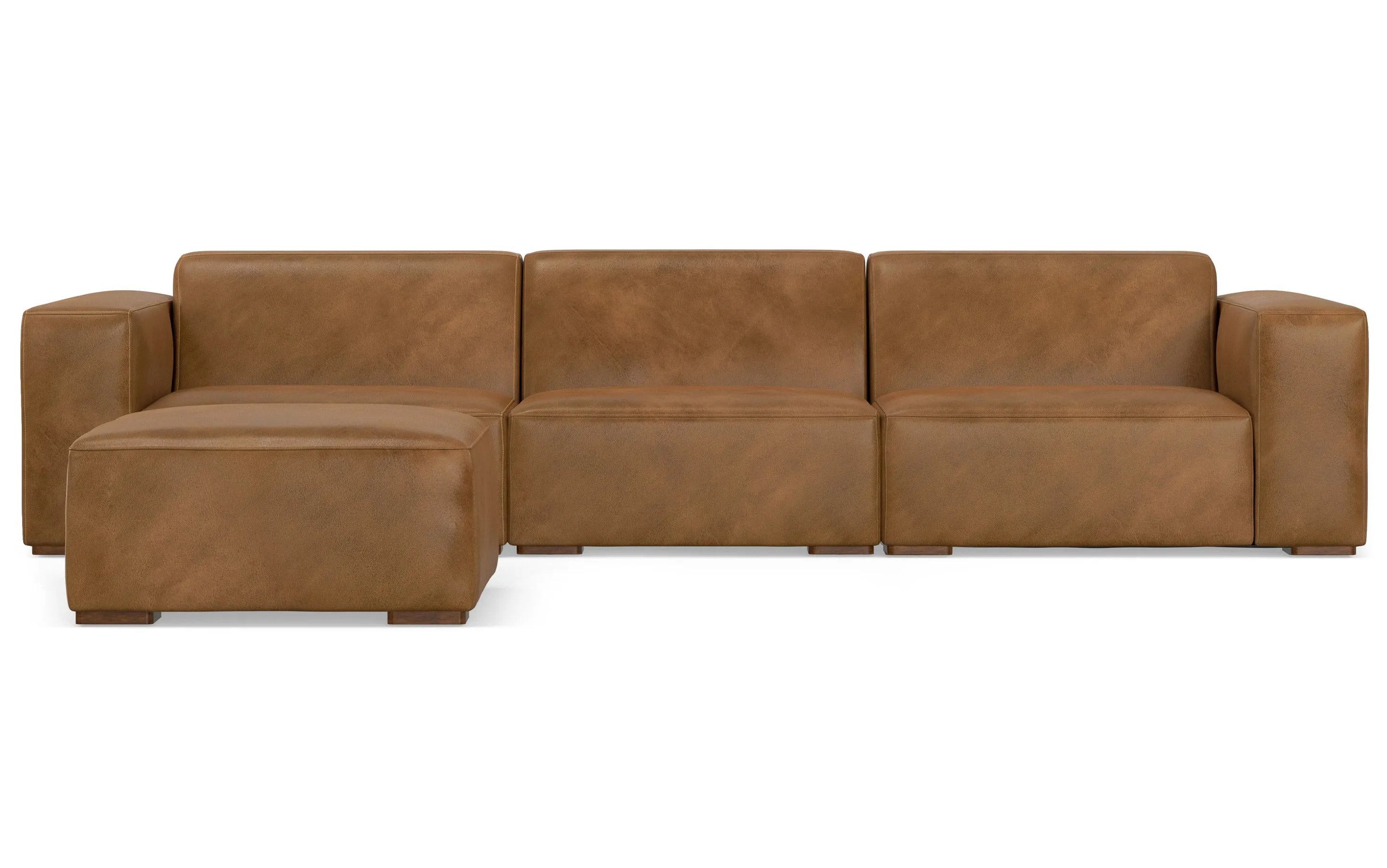 Rex 3 Seater Sofa and Ottoman in Genuine Leather