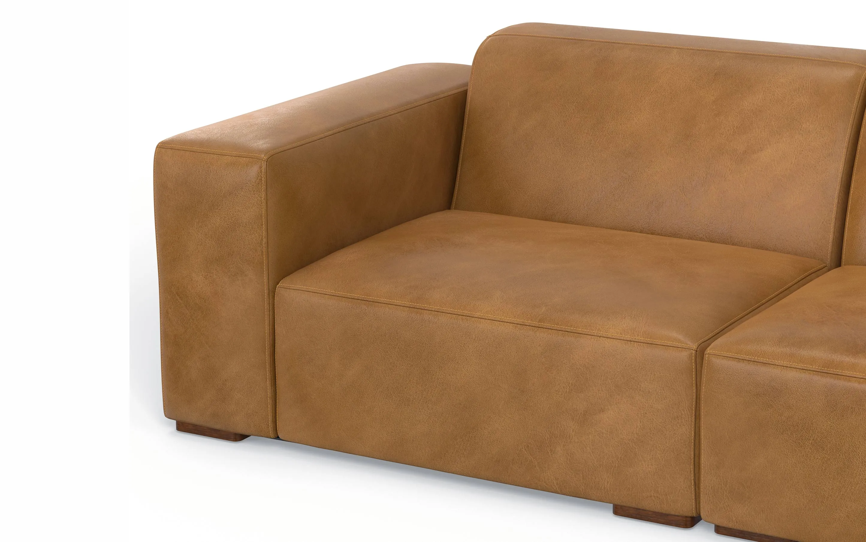 Rex 3 Seater Sofa and Ottoman in Genuine Leather