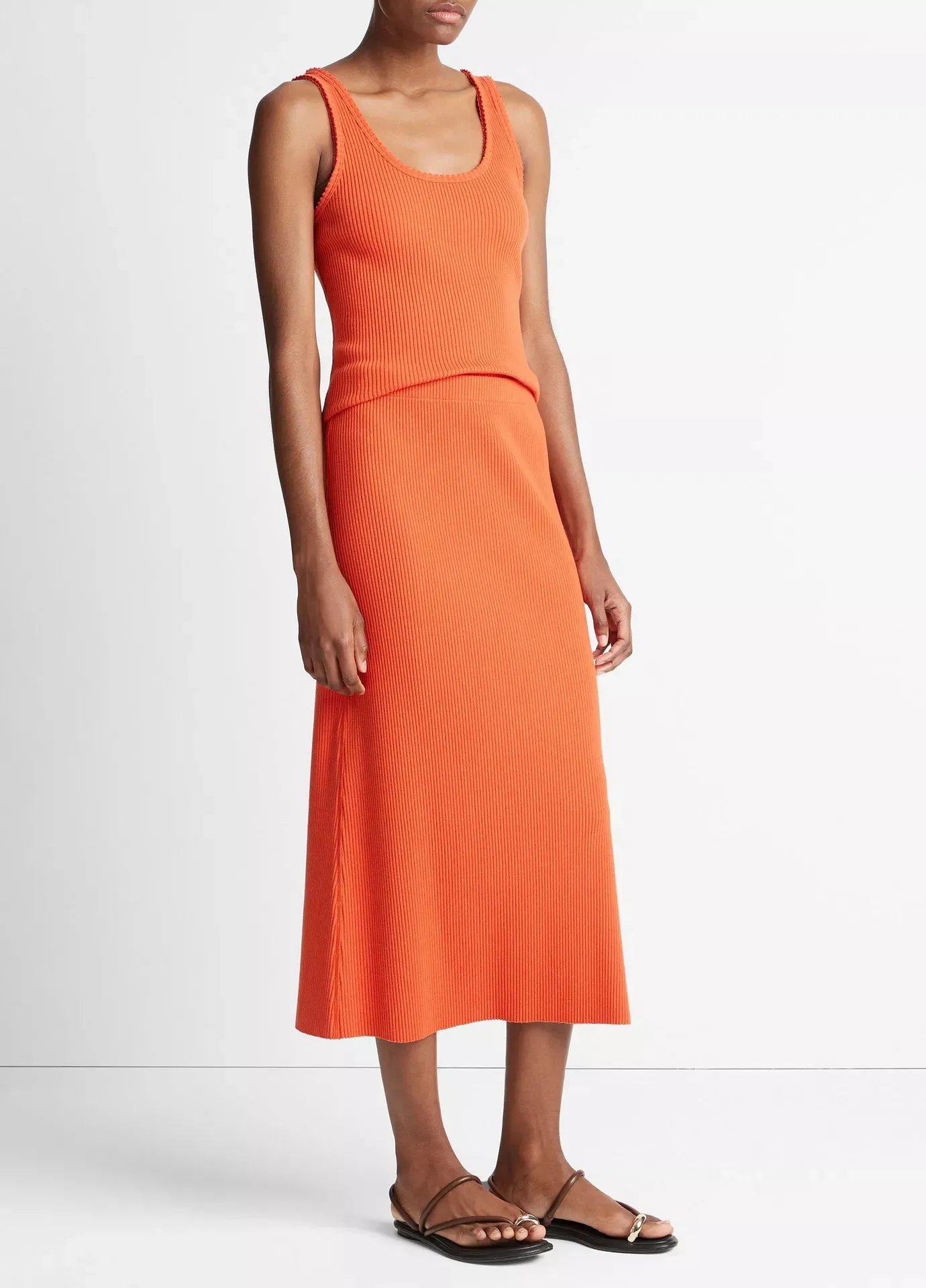 RIBBED COTTON BLEND SKIRT IN RUBY DUSK