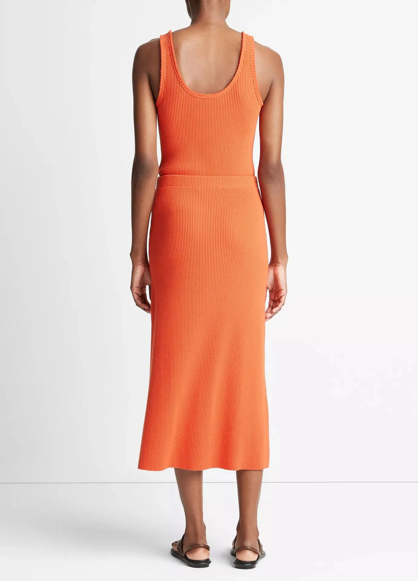 RIBBED COTTON BLEND SKIRT IN RUBY DUSK