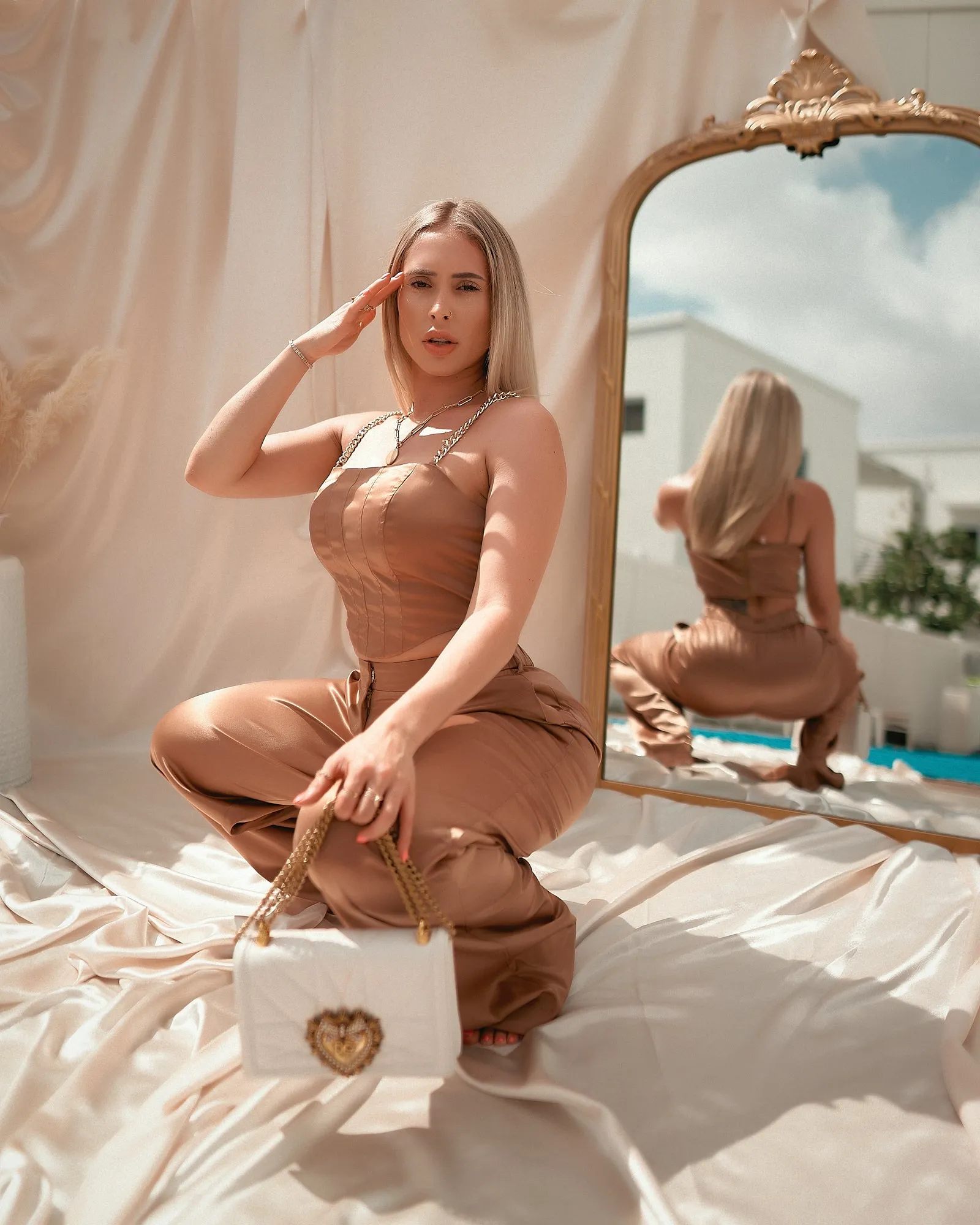 Rose Lady silk Gold Set