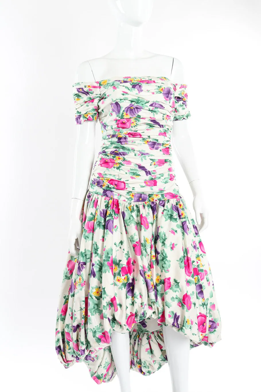 Ruched Bardot Bubble Dress