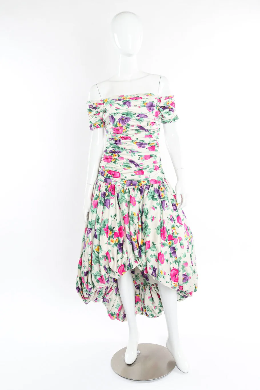 Ruched Bardot Bubble Dress