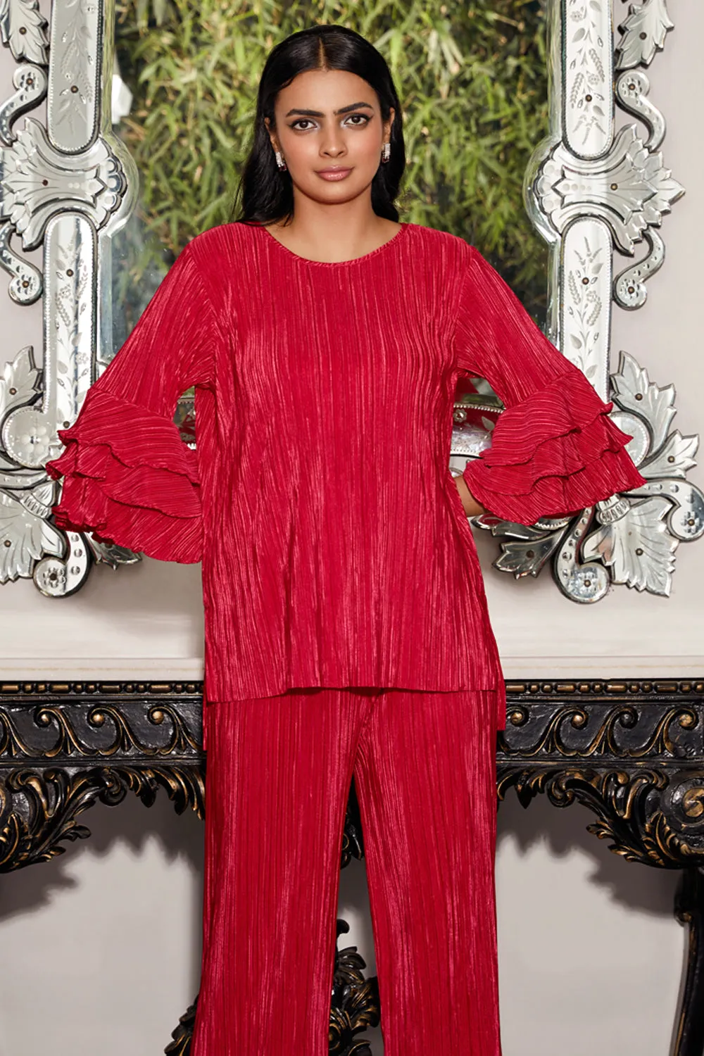 Ruffle Duffle Pleated Co-Ord Set