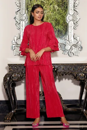 Ruffle Duffle Pleated Co-Ord Set