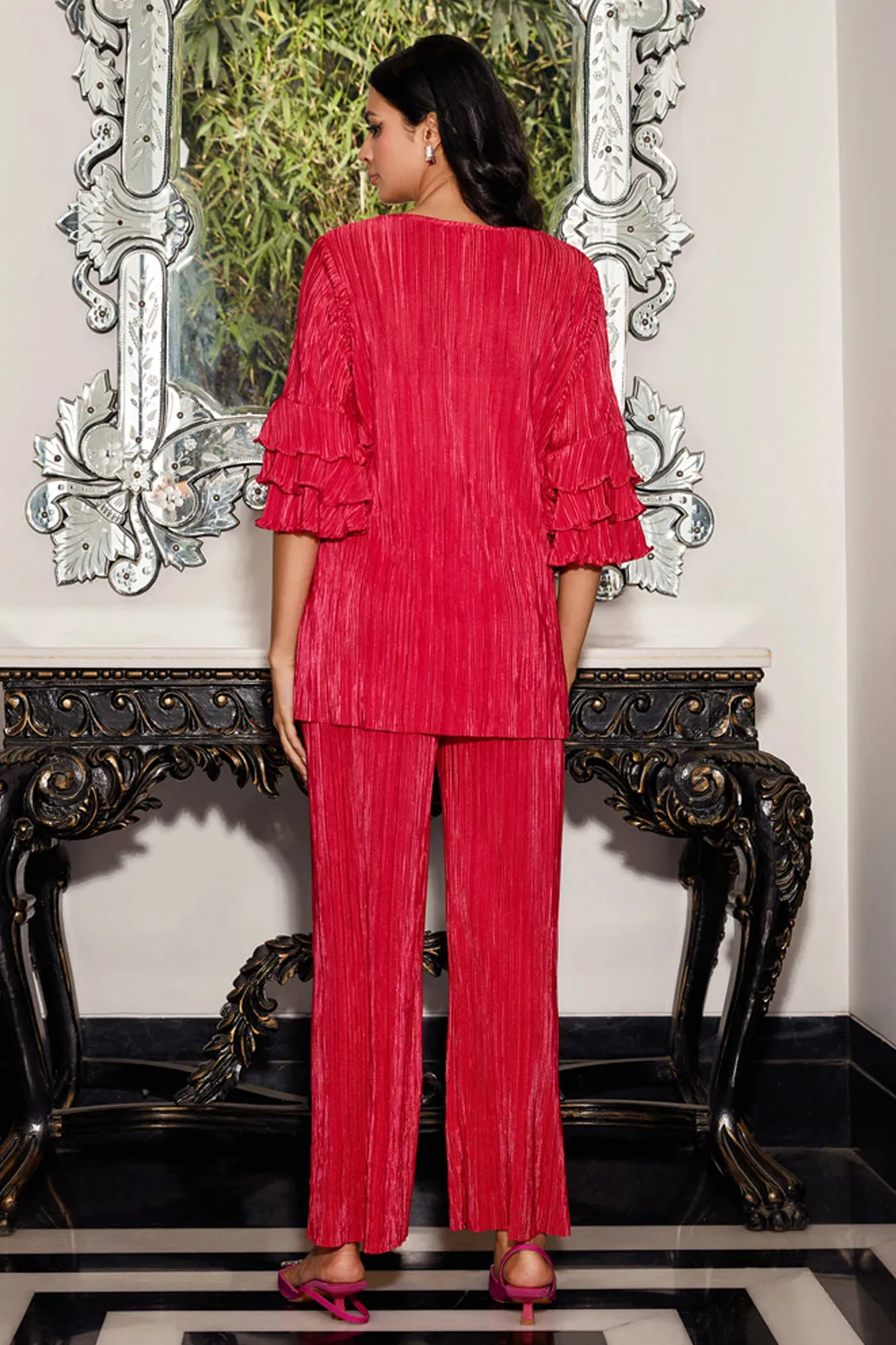 Ruffle Duffle Pleated Co-Ord Set