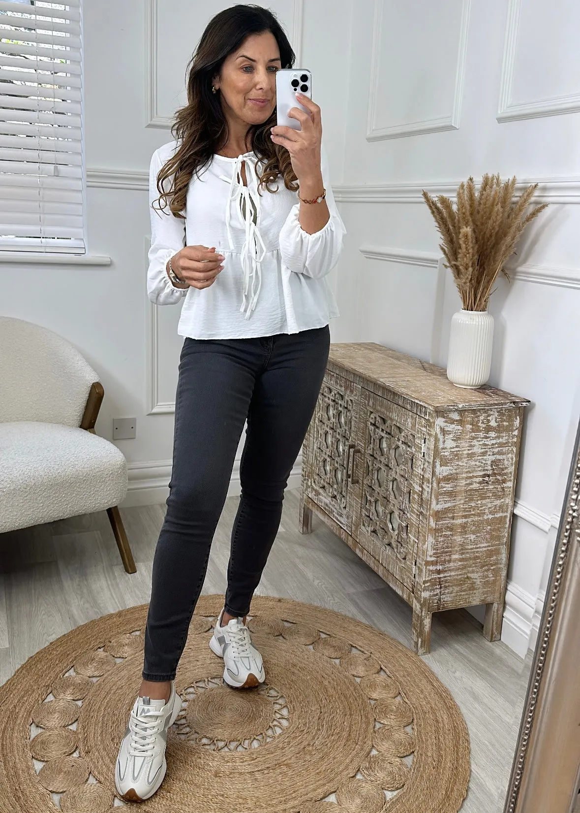 Sadie Cream Bow Tie Blouse