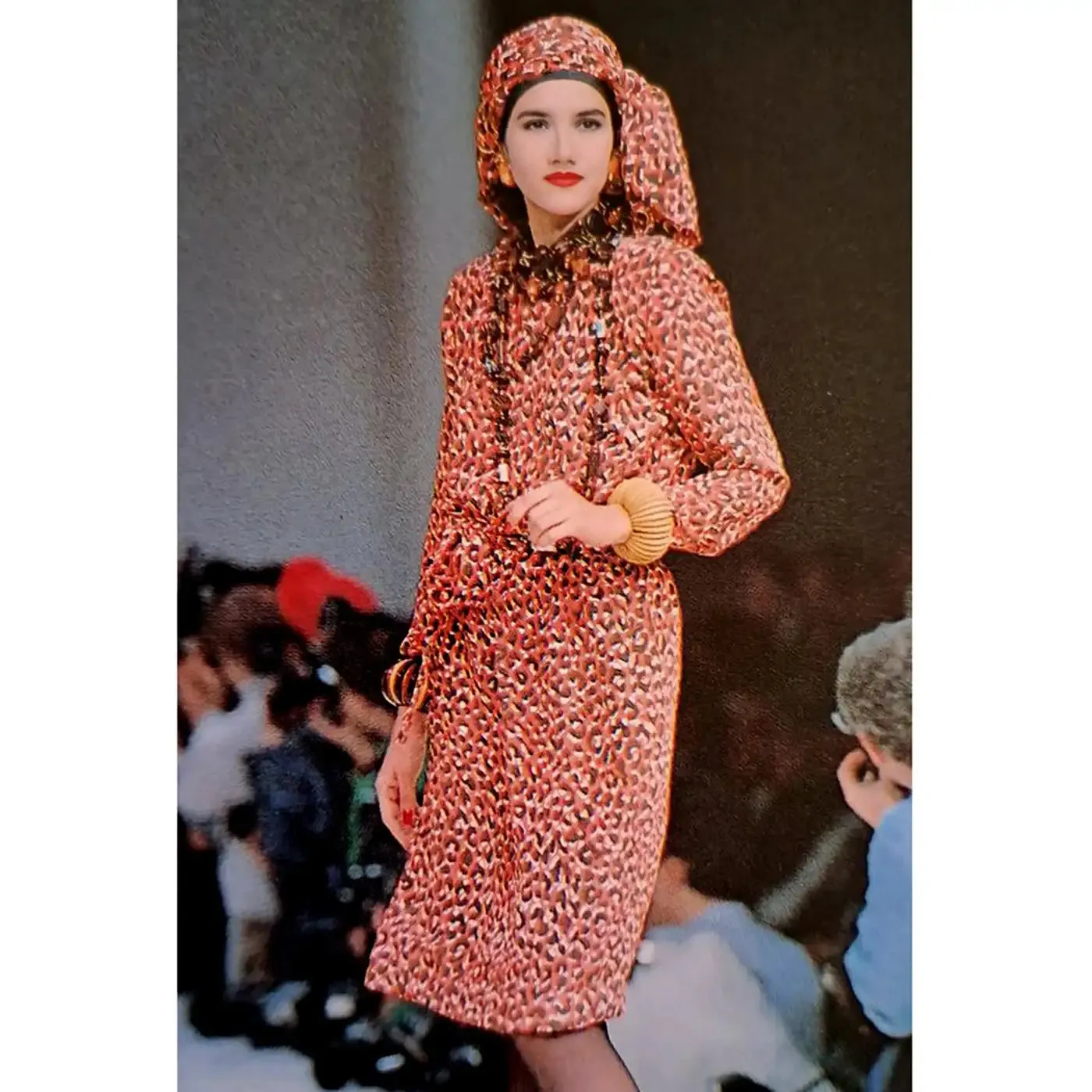 Saint Laurent 1989 Magenta Silk Floral Print Dress Ensemble