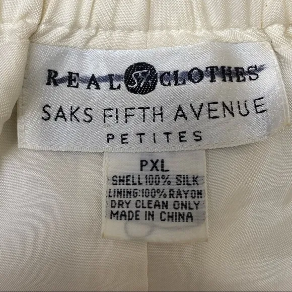 Saks Fifth Avenue Petite 100% Silk Skirt PXL