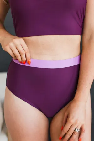 Sandy Shores Swim Bottoms - Plum & Lavender