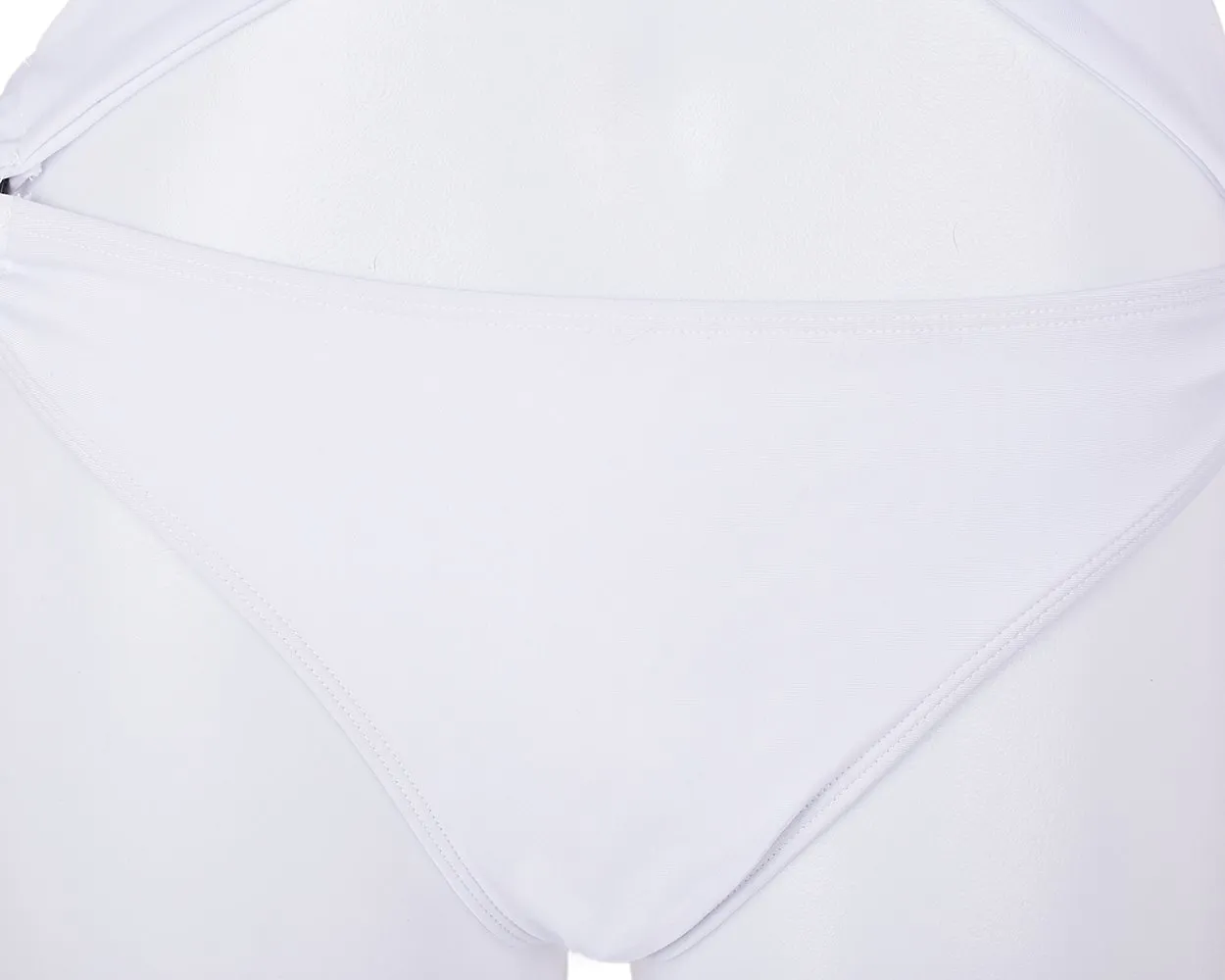 Sexy Bandage Backless Monokini Swimwear - White