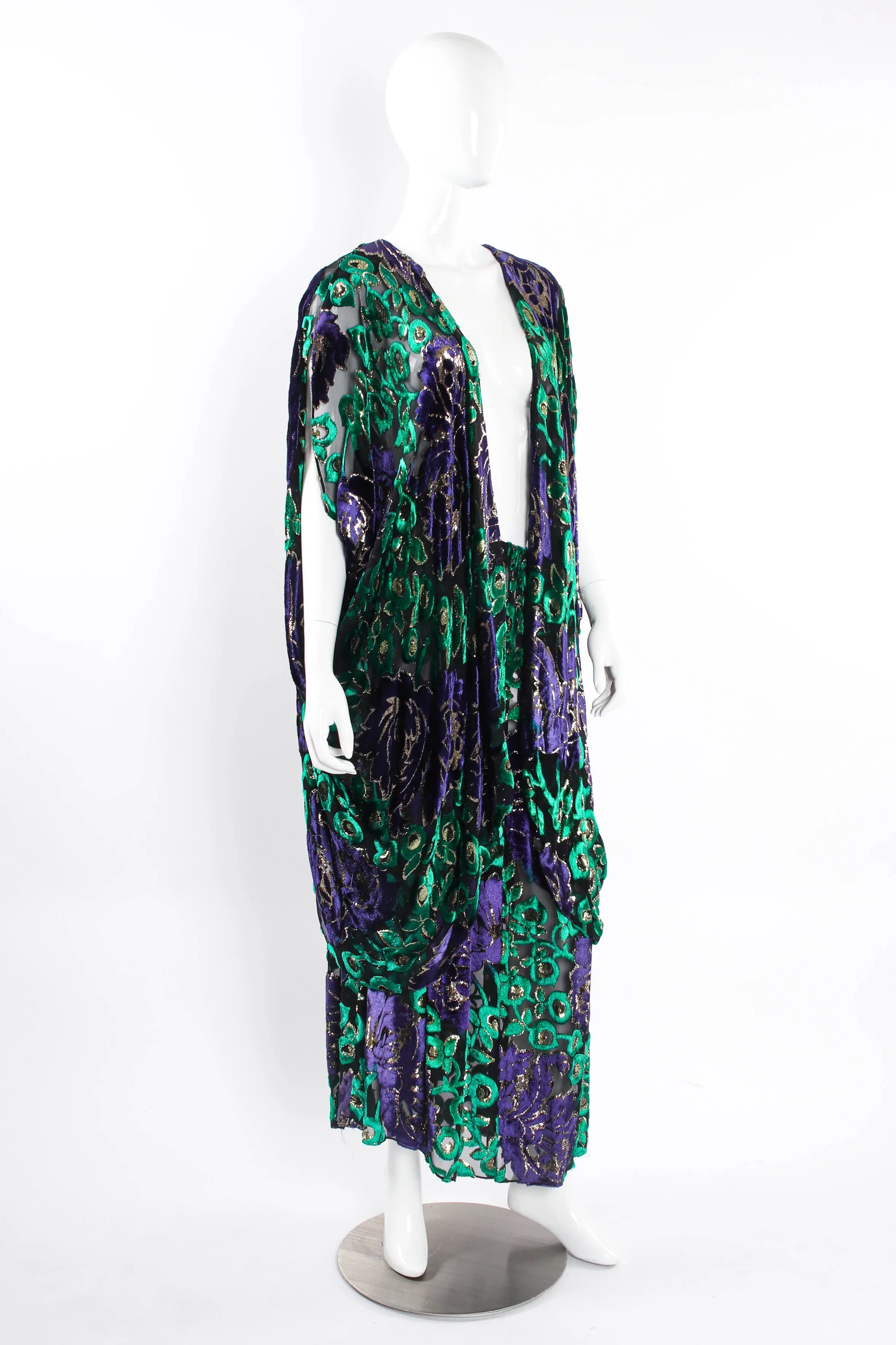 Sheer Floral Duster & Skirt Set