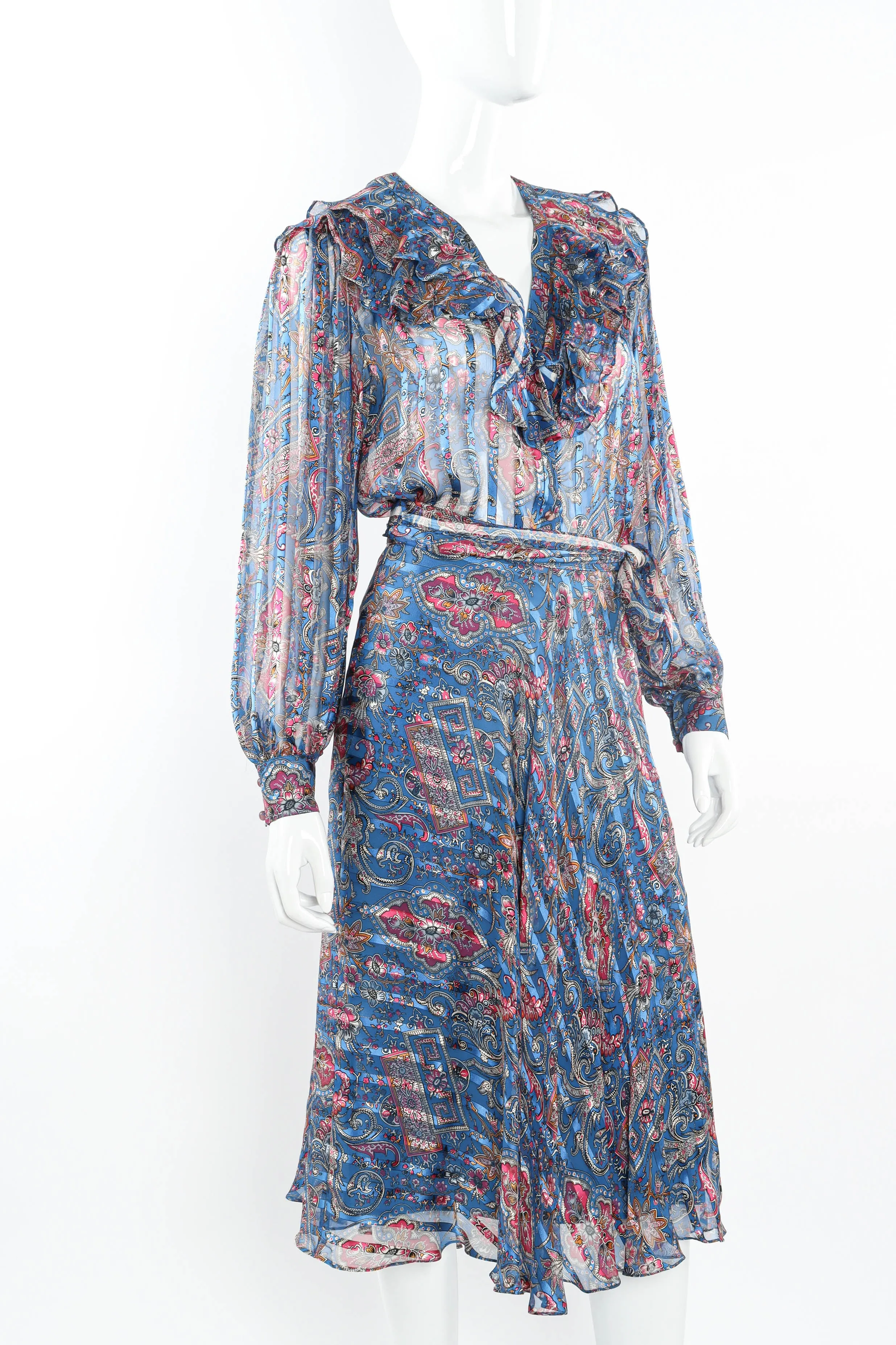 Sheer Paisley Top & Skirt Set