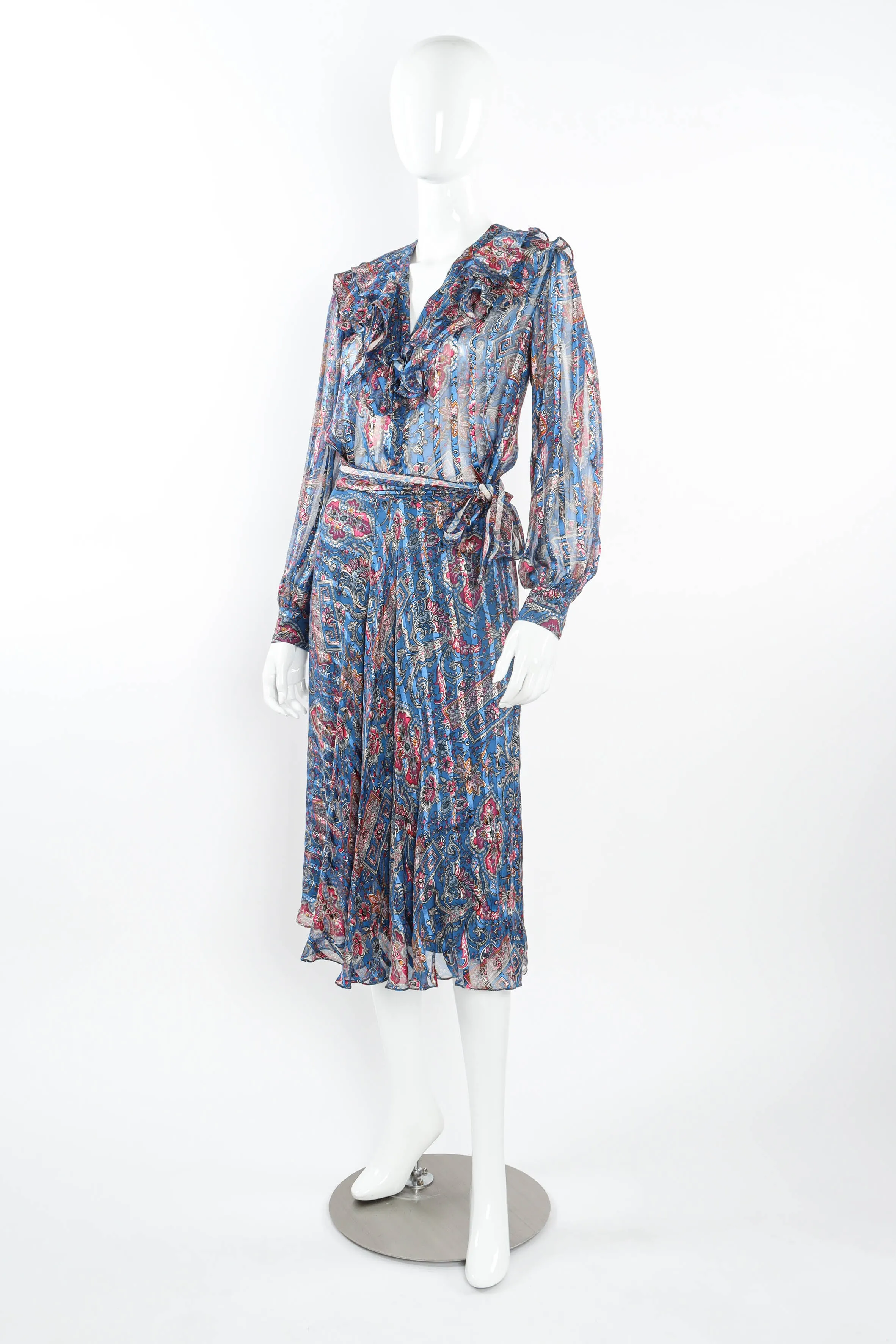Sheer Paisley Top & Skirt Set