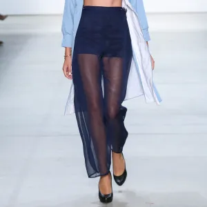 Sheer Pleated Pants