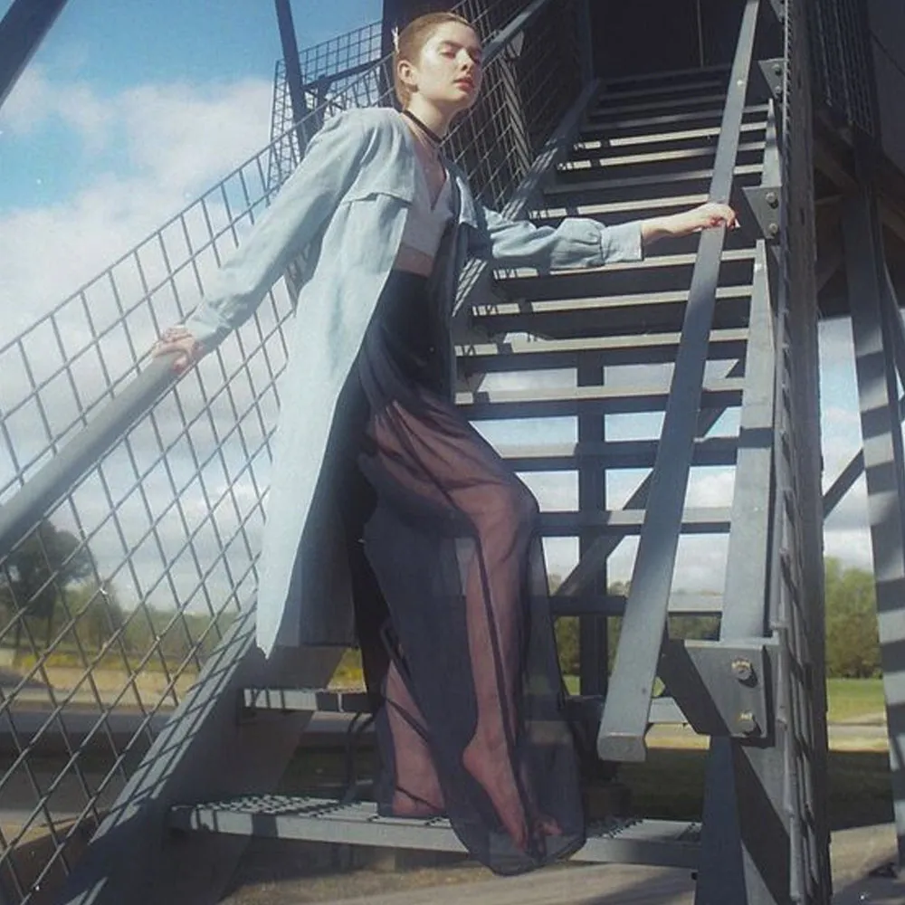 Sheer Pleated Pants