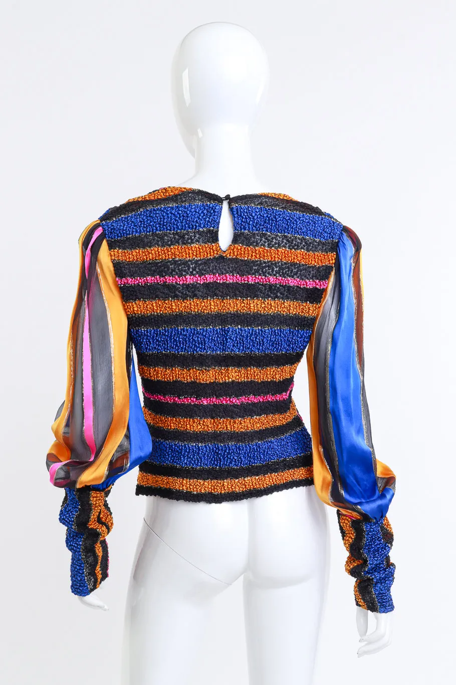 Shirred Chevron Stripe Top