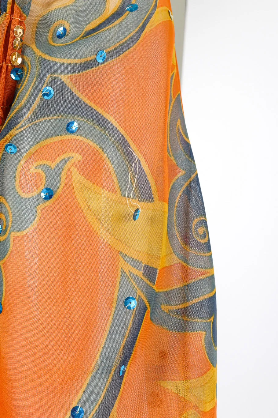 Shirred Sequin Maxi Dress