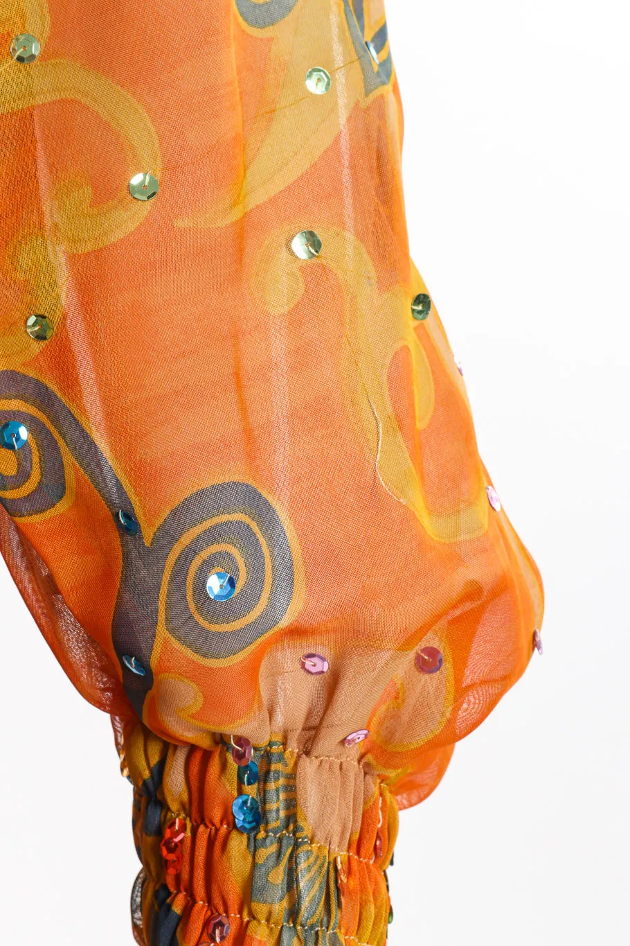 Shirred Sequin Maxi Dress