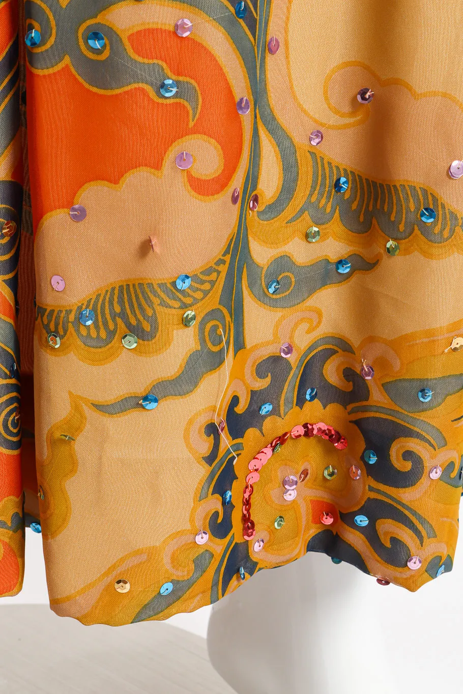 Shirred Sequin Maxi Dress
