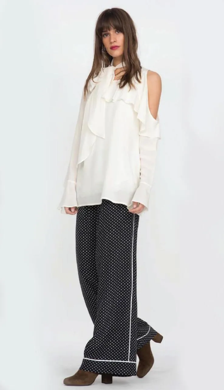 Side Ruffle Top - Eggwhite