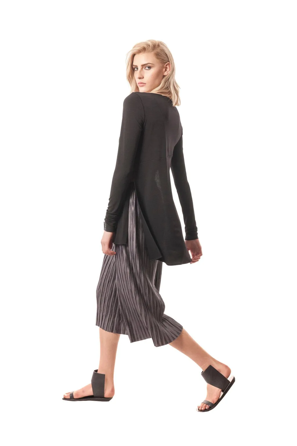 Siena Single-Layer Side-Slit Tunic With Long Sleeves