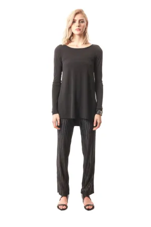 Siena Single-Layer Side-Slit Tunic With Long Sleeves
