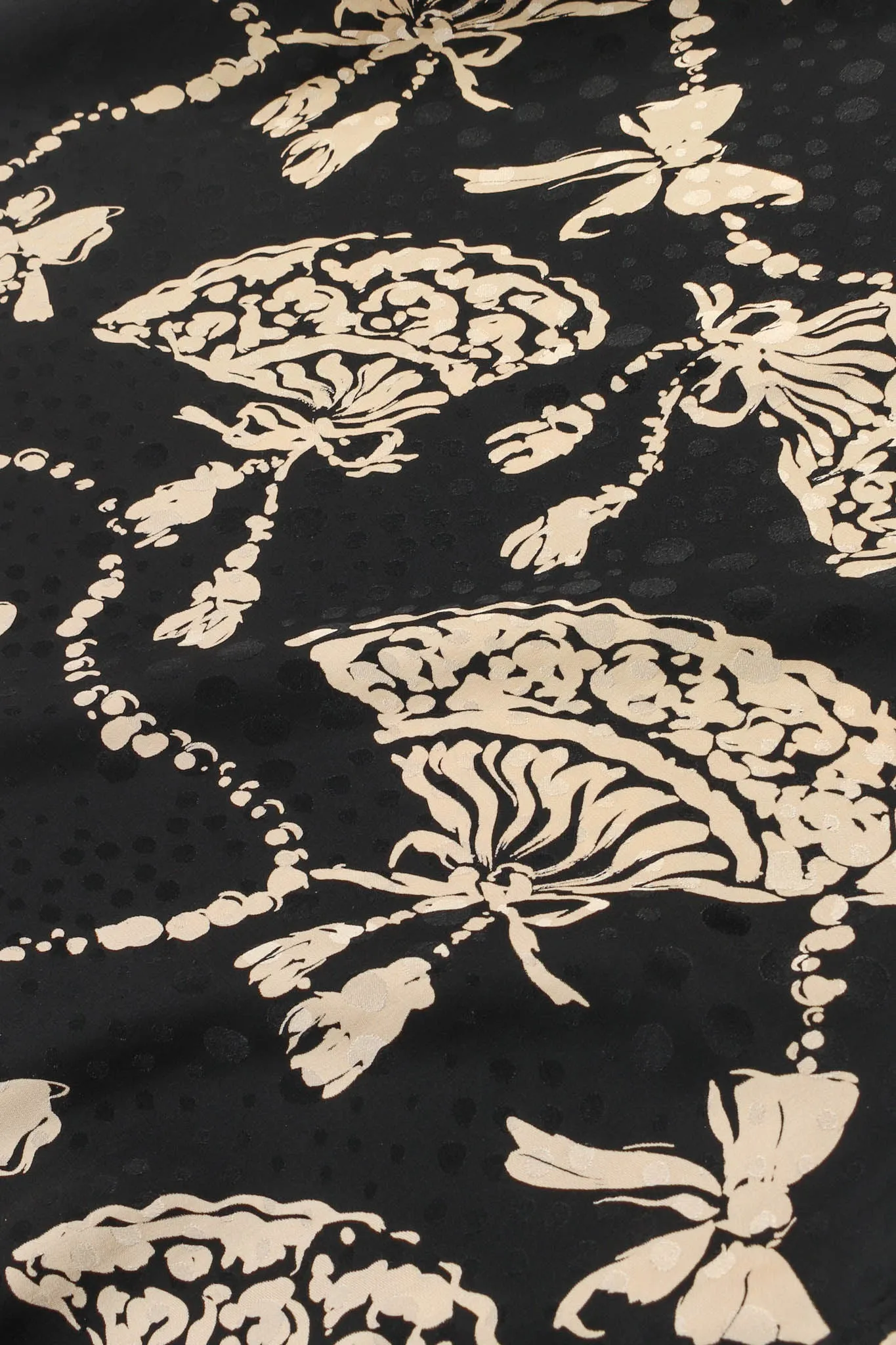 Silk Fan Print Top & Skirt Set