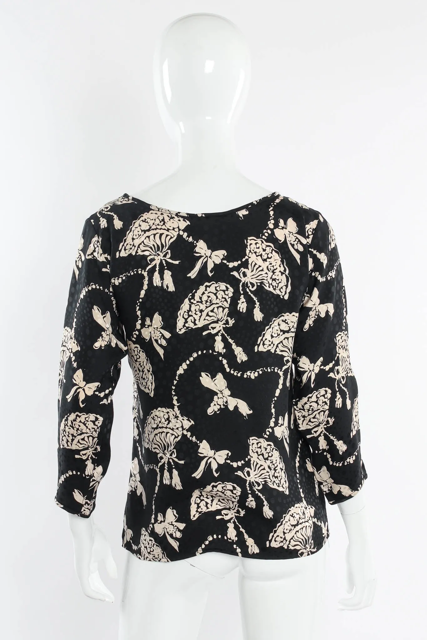 Silk Fan Print Top & Skirt Set