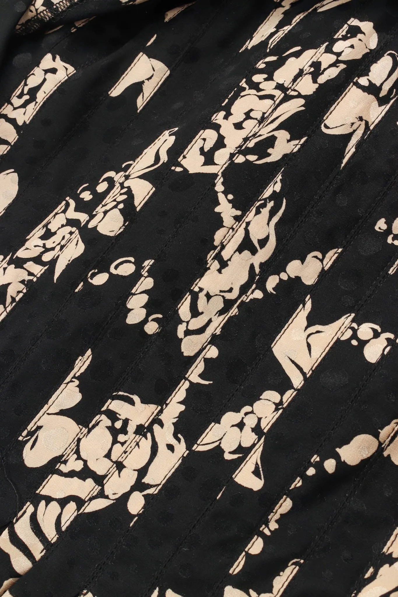 Silk Fan Print Top & Skirt Set