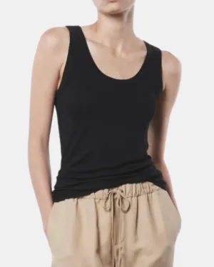 SILK KNIT BOLD TANK IN BLACK