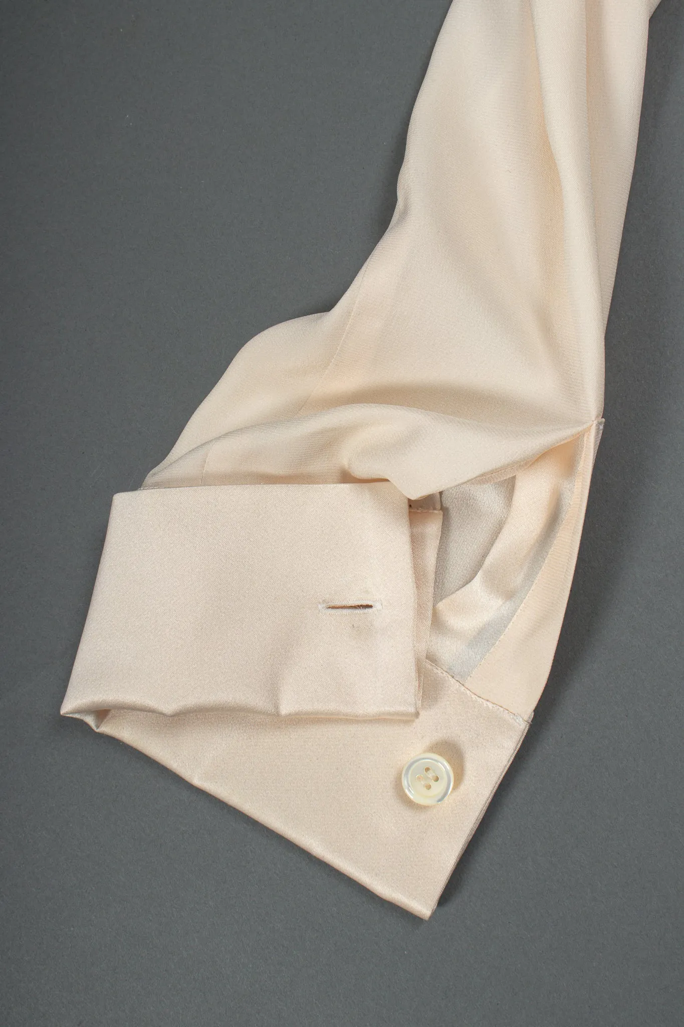 Silk Panel Tuck Bow Blouse