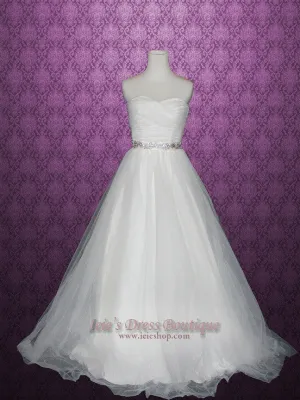 Simple Strapless Tulle Wedding Dress CINDY