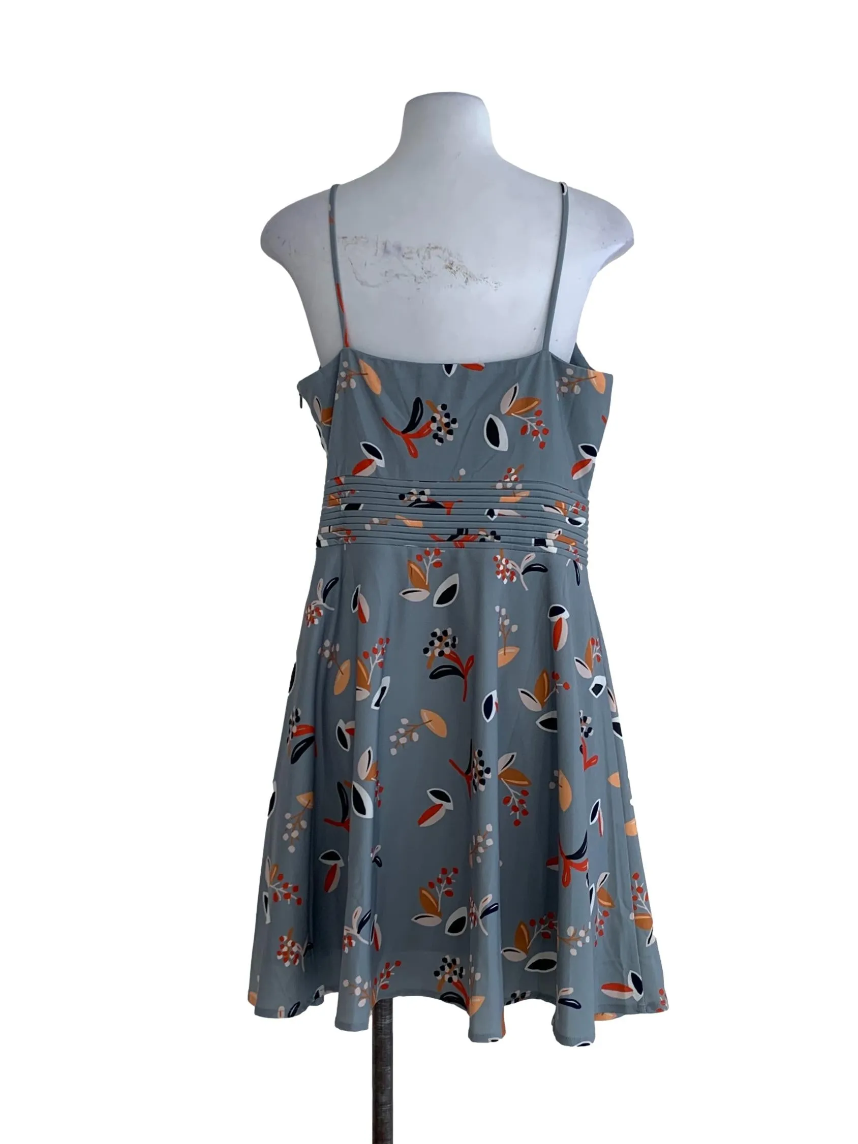 Sky Blue Floral A-Line Dress