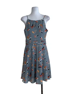 Sky Blue Floral A-Line Dress