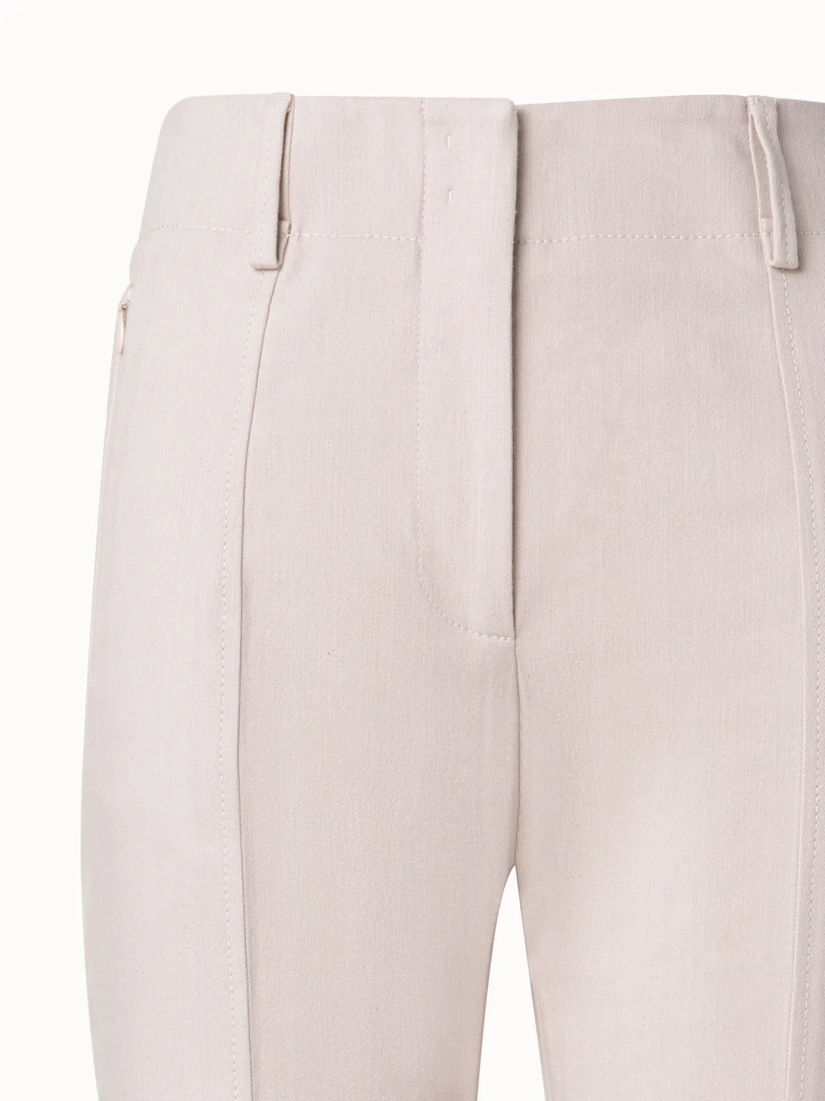 Slim Ankle-Length Cotton Denim Stretch Pants