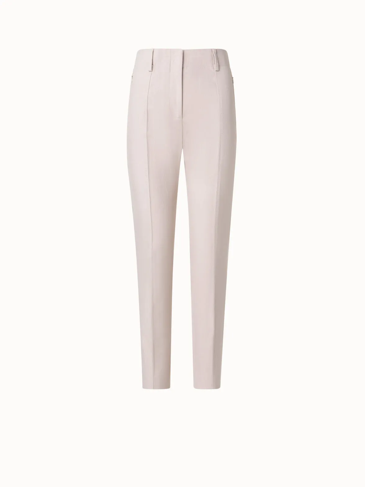 Slim Ankle-Length Cotton Denim Stretch Pants