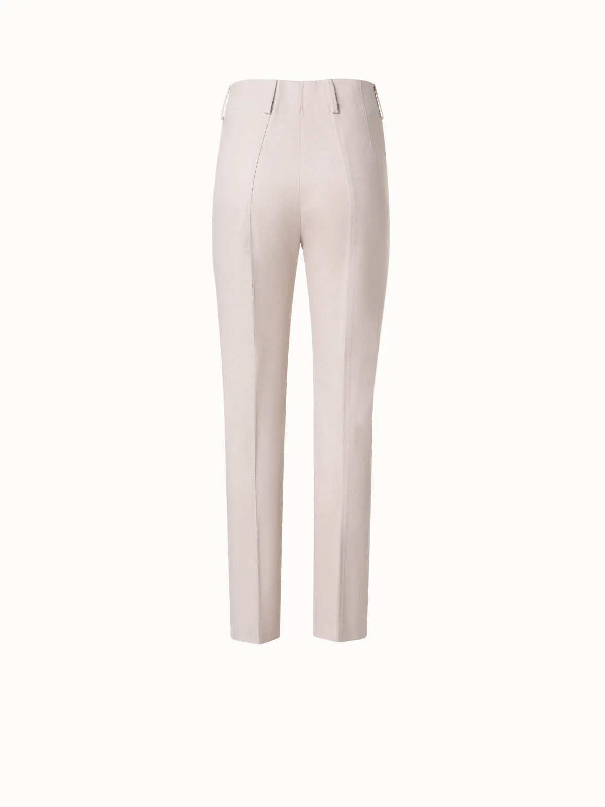 Slim Ankle-Length Cotton Denim Stretch Pants