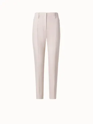 Slim Ankle-Length Cotton Denim Stretch Pants