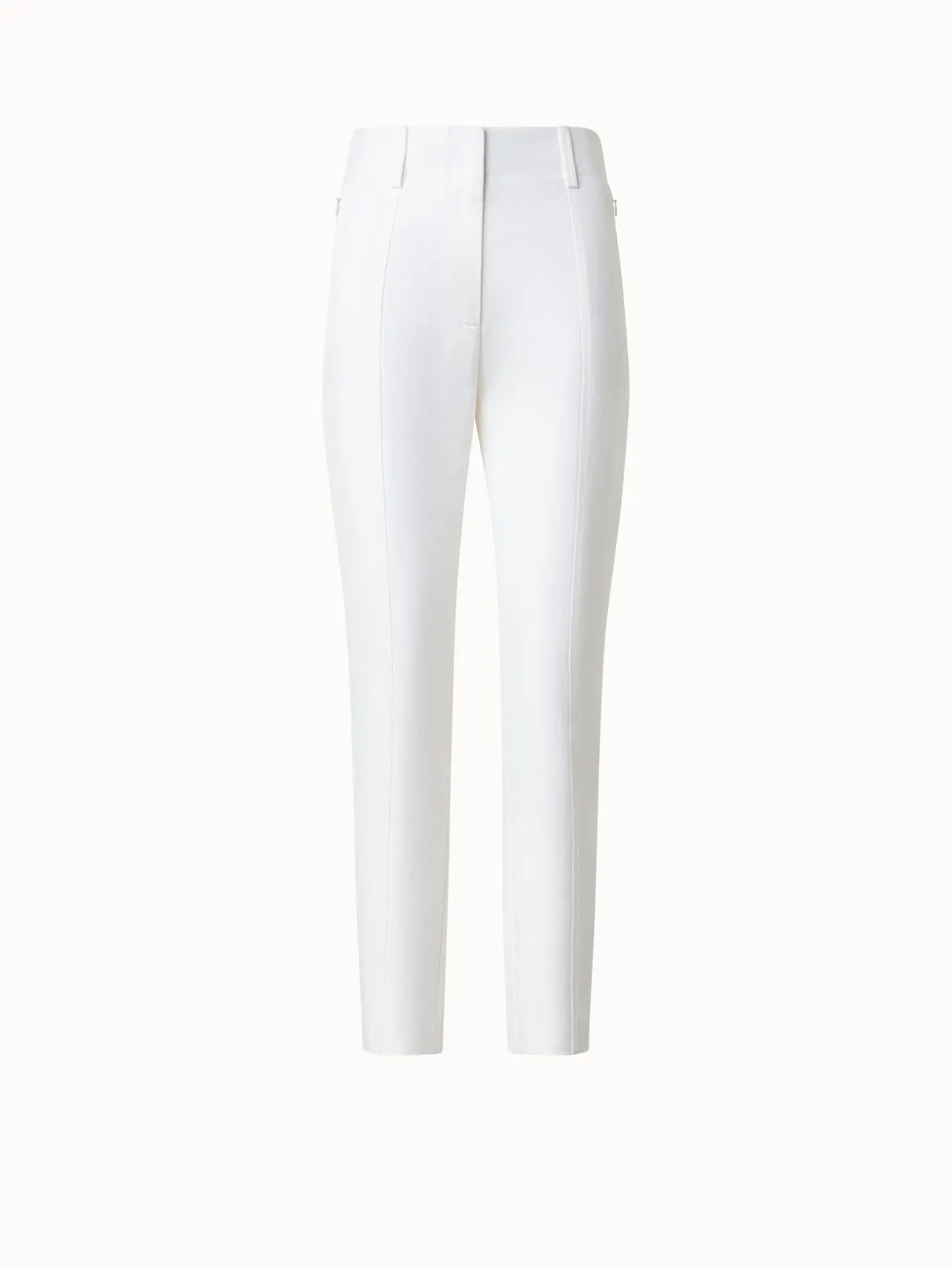 Slim Cotton Silk Double-Face Pants