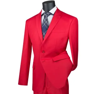 Slim Fit 2 Piece 2 Button Suit (Red) SC900-12