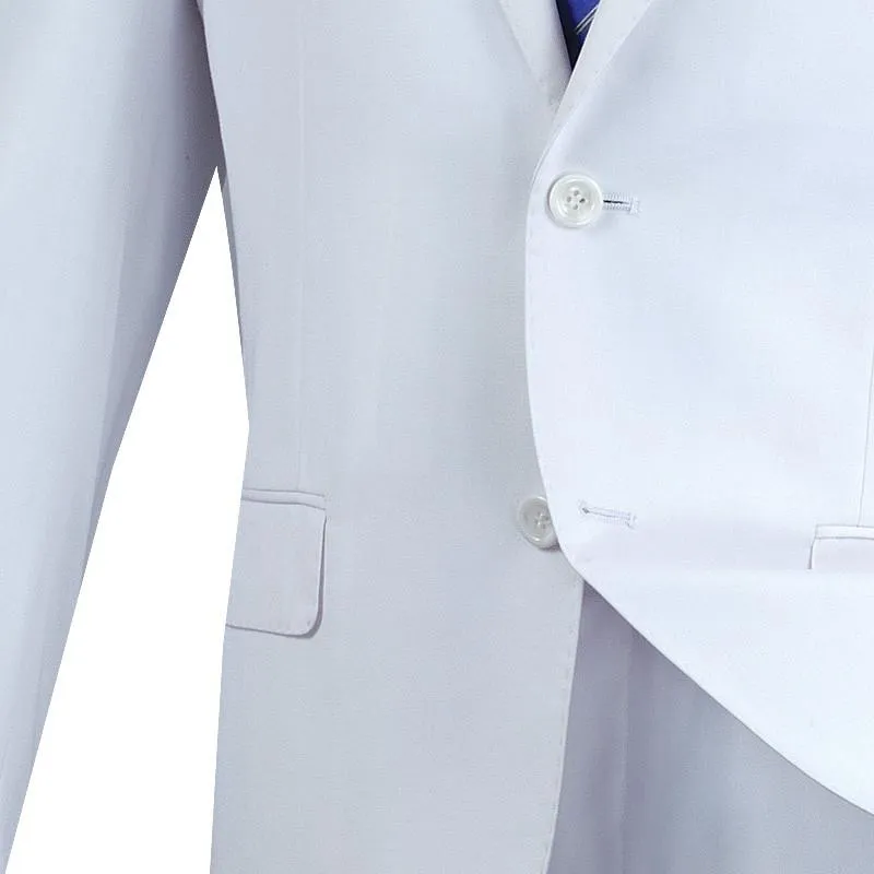 Slim Fit 2 Piece 2 Button Suit (White) SC900-12